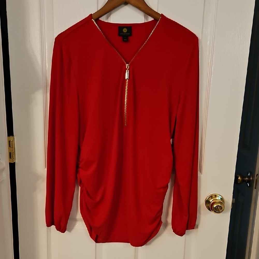 Red Long Sleeved Top, Size Large